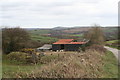 Barn beside the road at Higher Tregawne Farm