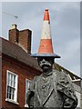SO8554 : Traffic cone on the Elgar Statue by Philip Halling