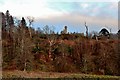 Knock Castle perched above wooded coastal slopes