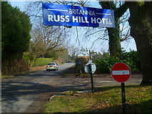 TQ2240 : Bridleway junction on Russ Hill by Shazz