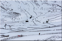 NO1477 : Ski tows at Glenshee Ski Centre by Nigel Corby