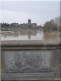 SO8454 : Worcester Cathedral and city Coat of Arms by Philip Halling