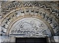 Tympanum over the south doorway, Austerfield church