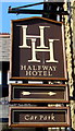 Halfway Hotel name sign, Llanelli