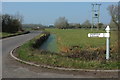 Rhyne and signpost, Southwick Road