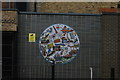 TQ3481 : View of a mosaic on the wall of Harry Gosling Primary School from Fairclough Street by Robert Lamb