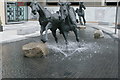 View of horse statues in the fountain in the Goodman