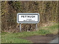 Pettaugh Village Name sign on Ipswich Way