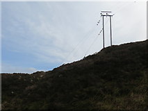 NR7641 : Electricity pole on the moor by John Ferguson