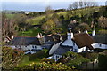 View over cottage roofs, Dittisham