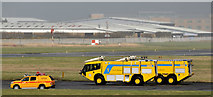 J3775 : Ops vehicle and fire appliances, Belfast City Airport (March 2016) by Albert Bridge