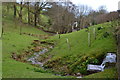 Water falling into combe