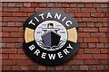 SJ9034 : Titanic Brewery sign on Northesk Street, Stone by Ian S