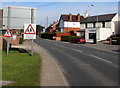 Warning signs facing the B4008 Bath Road, Stonehouse