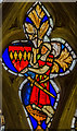SK9445 : Detail of medieval glass, St Nicholas' church, Carlton Scroop by Julian P Guffogg