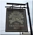 NZ2345 : Sign for the Travellers Rest, Witton Gilbert by JThomas