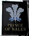 Prince of Wales pub name sign, Porthcawl