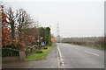 A wet Riby road past Stallingborough Grange Hotel