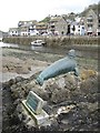 Nelson the seal and the entrance to Looe harbour