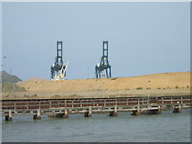 TG5303 : Container Cranes at Great Yarmouth Outer Harbour by Matthew Cotton