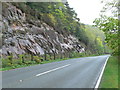 Rockface beside the A496