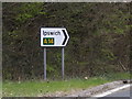 Roadsign on the A14 slip road