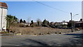 Fenced-off site in Llwynhendy