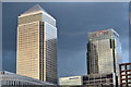 Canary Wharf against a stormy sky