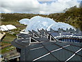 View over the roof of the Core to the domes of the Eden Project