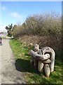 Wooden sculpture by Bude Canal