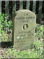 The North Downs Way milestone by the Kent/Surrey border