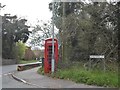 Phone box on the corner of Barnfield, Marlborough