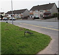 Damaged Frome Walk name sign, Bettws, Newport