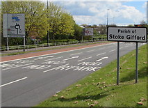 ST6178 : Parish of Stoke Gifford boundary sign by Jaggery