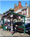 Decorated bus shelter in Thirsk Market Place