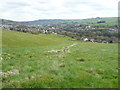 View along broken wall towards Rotcher, Slaithwaite