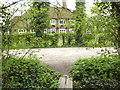 "The Greyhound" PH seen from footbridge over ditch