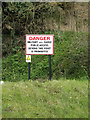 Military sign near Cycle Path