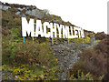 Machynlleth sign on Pen yr Allt