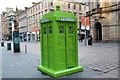 NS5965 : The Police Box in Buchanan Street Glasgow, painted green for summer 2015 by Garry Cornes