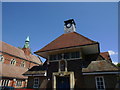 School with church behind on Windmill Lane