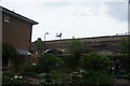 View of the London Overground viaduct from the Geffrye Museum Herb Garden