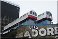 View of the front end of the Village Underground 1983 Jubilee line tube stock from Great Eastern Street