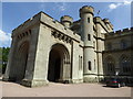 The main entrance at Eastnor Castle