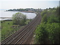 Dundee to Perth railway line, alongside River Tay