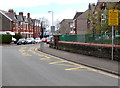 Zigzag markings on Hawthorn Road West, Llandaff North, Cardiff