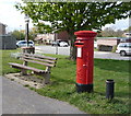 Elizabeth II postbox and bench on Rainworth Close, Belton