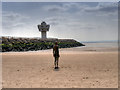 SJ3197 : Radar Tower and Iron Man - Crosby Beach at Waterloo by David Dixon