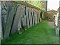 SK8101 : Churchyard wall and gravestones, Belton-in-Rutland by Alan Murray-Rust