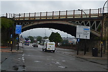 SK3688 : Railway Bridge over the A6178 by N Chadwick